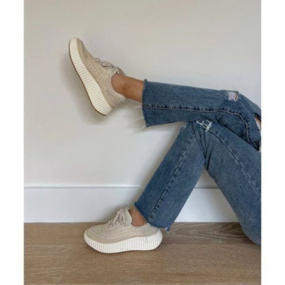 DOLCE VITA Dannis Sneaker in Ivory Woven Size US 9 - Picture 3 of 14